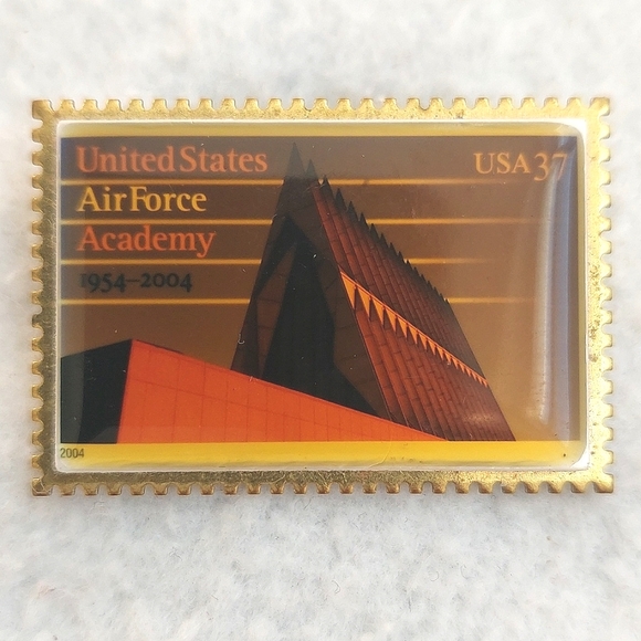 US AIR FORCE ACADEMY 1st day of issue framed POSTAGE STAMP and LAPEL PIN - Picture 6 of 11